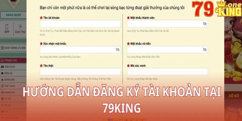 Hướng dẫn các bước đăng ký tài khoản tại nhà cái 79KING